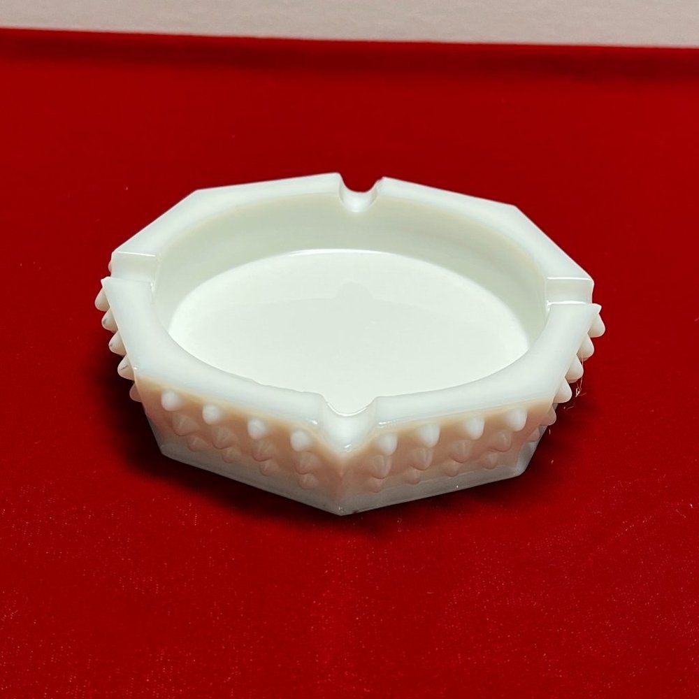 Vintage Ashtray, Fenton White Hobnail Milk Glass, 5.25” Octagonal